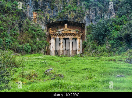 Das Grab des Amyntas, auch als das Grab in Fethiye Mugla, Ägäische Region der Türkei bekannt Stockfoto