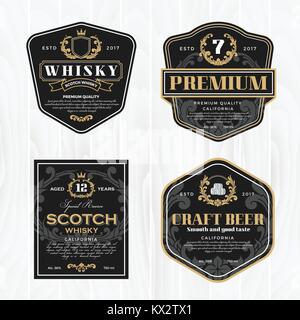 Classic vintage Frame für Etiketten, Banner und andere Design. Geeignet für Whiskey, Bier und Premium Produkt. Stock Vektor
