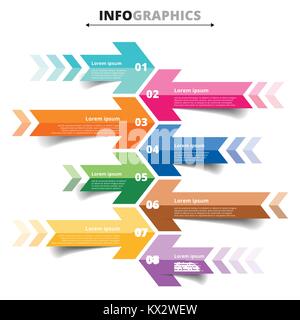 Vektor Vorlage. Infografik Pfeile 8 Optionen, Schritte, Teile, Stücke. Für workflow Grafik, Layout, Bericht, Bild, Diagramm verwendet werden können. Stock Vektor