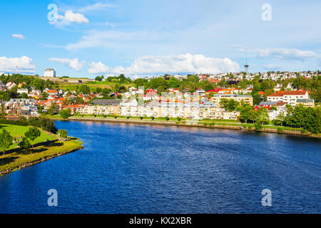 Trondheim Stadt Antenne Panoramablick. Trondheim ist der Dritte die bevölkerungsreichste Gemeinde in Norwegen. Stockfoto