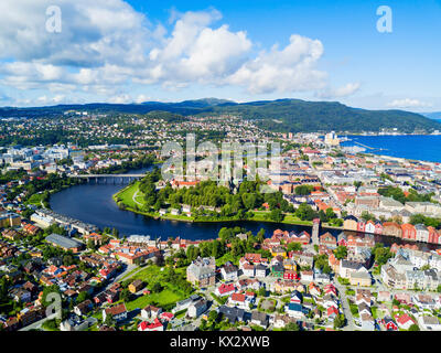 Trondheim Stadt Antenne Panoramablick. Trondheim ist der Dritte die bevölkerungsreichste Gemeinde in Norwegen. Stockfoto