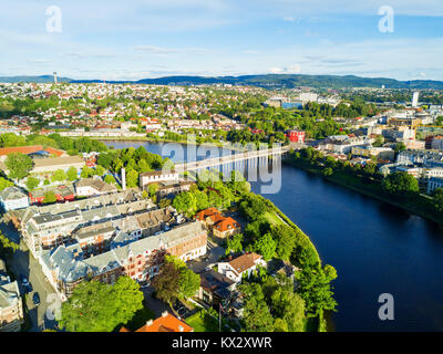 Trondheim Stadt Antenne Panoramablick. Trondheim ist der Dritte die bevölkerungsreichste Gemeinde in Norwegen. Stockfoto