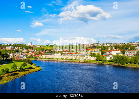 Trondheim Stadt Antenne Panoramablick. Trondheim ist der Dritte die bevölkerungsreichste Gemeinde in Norwegen. Stockfoto