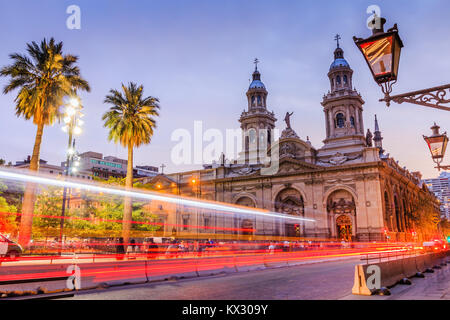 Santiago de Chile, Chile. Die Plaza de las Armas Square in Santiago de Chile. Stockfoto