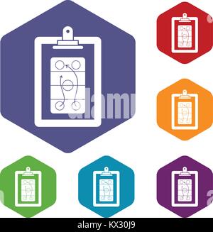 Spielplan Icons set Stock Vektor