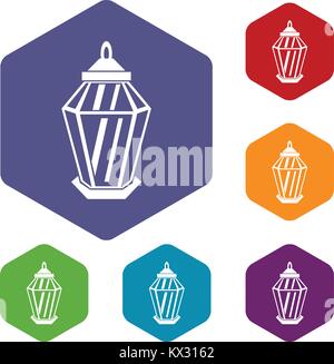 Arabische Laterne Icons set Stock Vektor
