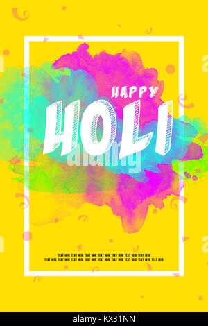Kreative Flyer, Banner oder Broschüre Design für Indische Festival der Farben, Happy Holi Feier. Stockfoto