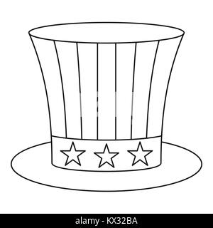 Uncle Sam hat Symbol, outline Style Stock Vektor
