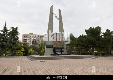 Jewpatoria, Republik Krim, Russland - Juli 19, 2017: Denkmal für die Opfer der Deportation der Völker der Krim in Jewpatoria Stockfoto