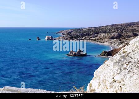 Aphrodites Felsen, in der Nähe von Paphos, Zypern Stockfoto