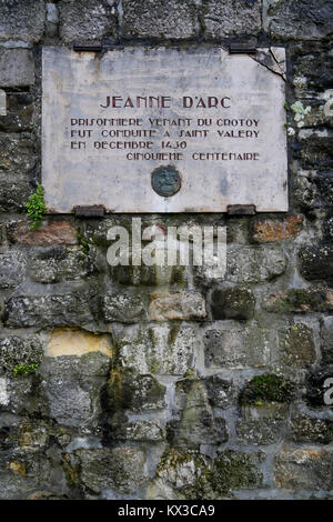 Hommage an Jeanne d'Arc, Saint-Valery-sur-Somme, Seine-Maritime, Normandie, Frankreich Stockfoto