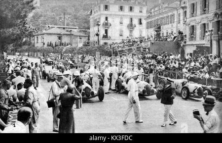 Départ du Grand Prix de Monaco 1937 Stockfoto