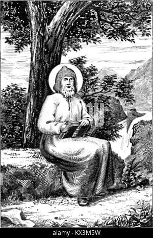 Ein Bild von 'Żywoty św. Pańskich na wszystkie dnie roku“, Seite 182, in der das Leben und das Martyrium christlicher Heiliger dargestellt wird, verwendet in religiösen Texten der Hingabe und Erziehung. Stockfoto