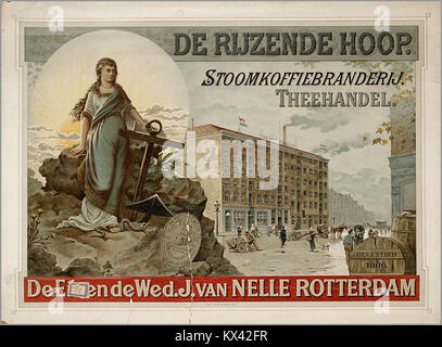 De Rijzende Hoop stoombranderij, theehandel Erven de Mi. J. Van Nelle (Rotterdam) Stockfoto