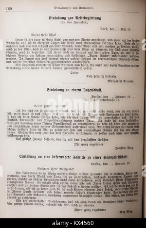 Seite 158 aus „der Haussekretär“, herausgegeben von Carl Otto in Berlin um 1900, mit Informationen zur Haushaltsführung und praktischen Anleitungen. Stockfoto