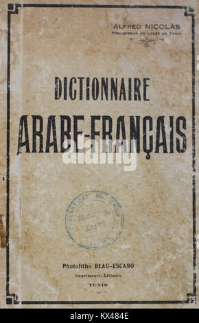 Wörterbuch Arabe-Fran çais par Alfred Nicolas (1938), 01. Stockfoto