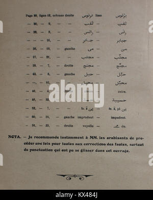 Wörterbuch Arabe-Fran çais par Alfred Nicolas (1938), 04. Stockfoto