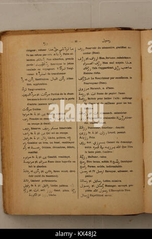 Wörterbuch, das 1938 von Alfred Nicolas veröffentlicht wurde und Übersetzungen und Erklärungen aus dem Arabischen ins Französische lieferte und als sprachliche Ressource diente Stockfoto