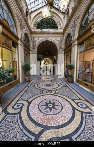 Frankreich, Paris, Passage Vivienne, mosaikfußboden Stockfoto