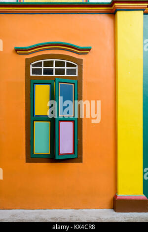 Bunte Häuser in Little India, Singapur Stockfoto