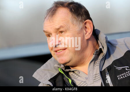 Dean Richards, Newcastle Falcons Direktor von Rugby vor dem Aviva Premiership Gleichen bei Kingston Park, Newcastle. PRESS ASSOCIATION Foto. Bild Datum: Sonntag, den 7. Januar 2018. Siehe PA Geschichte RUGBYU Newcastle. Foto: Richard Verkäufer/PA-Kabel. Einschränkungen: Nur für den redaktionellen Gebrauch bestimmt. Keine kommerzielle Nutzung. Stockfoto