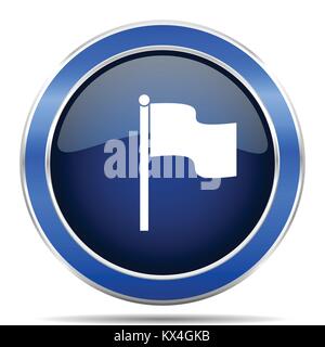 Flagge Vektor icon. Modernes Design Blau Silber metallisch glänzend Web- und mobile Anwendungen in der Eps 10. Stock Vektor