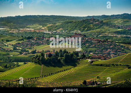 Langhe Panorama in Norditalien, Unesco Stockfoto