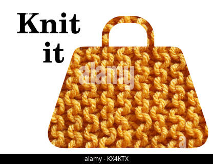 Stricken - abstrakte Geldbeutel Muster in Garter Stitch Stockfoto