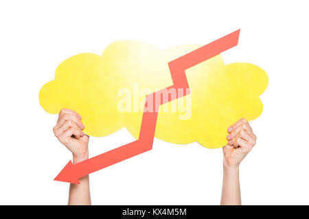Cloud mit Blitz Zeichen Stockfoto