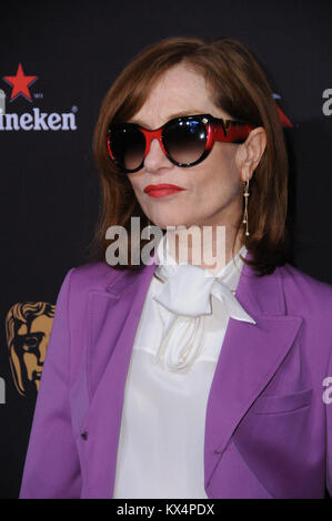 Beverly Hills, CA, USA. Januar 2018. Januar 2018 - Beverly Hills, Kalifornien - Isabelle Huppert. 2018 fand die BAFTA Tea Party im Four Seasons Los Angeles in Beverly Hills statt. Foto: Birdie Thompson/Admedia Stockfoto