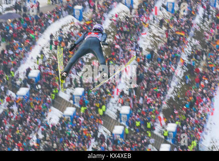 Bischofshofen, Österreich. 06 Jan, 2018. Letzten Tag Skispringen, Bischofshofen, 06 Januar, 2018 Andreas WELLINGER, GER in Aktion an der Vierschanzen Tournee, Skispringen vier Hill Turnier Männer in Bischofshofen, Österreich, 06. Dezember 2006, 2018, Saison 2017/2018 Quelle: Peter Schatz/Alamy leben Nachrichten Stockfoto