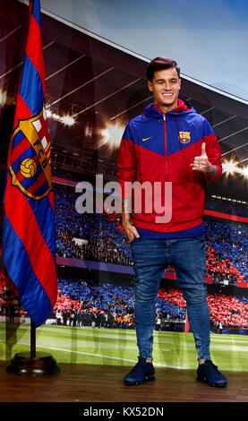 Barcelona, Spanien. 07 Jan, 2018. Philippe Coutinho Photocall, neue FC Barcelona Spieler Credit: Joma/Alamy leben Nachrichten Stockfoto