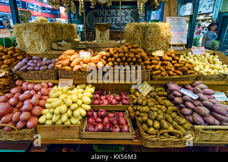 Adelaide, Australien - Januar 13, 2017: Gemüse in Adelaide Central Market Stall Stockfoto