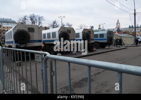 Polizeiautos in Moskau Stockfoto