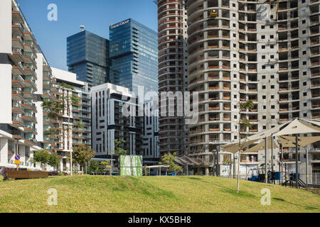 Bau von Wohnblöcken, Tel Aviv, Israel Stockfoto