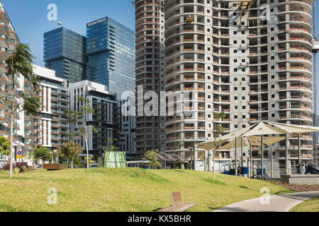 Bau von Wohnblöcken, Tel Aviv, Israel Stockfoto