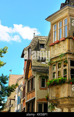 Fassaden der alten Häuser (Straßburg, Frankreich) Stockfoto