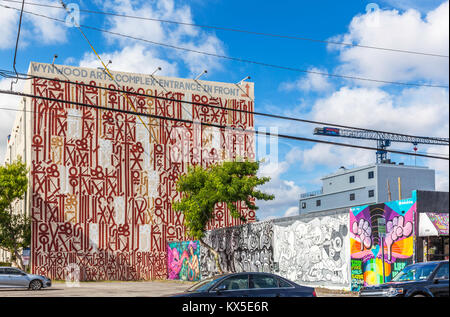 Rückansicht des Wynwood Art Complex Gebäudes, Miami, Florida, USA. Stockfoto