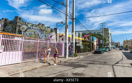 Street Scene in Wynwood Art District, Miami, Florida, USA. Stockfoto