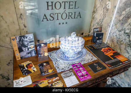 Coimbra Portugal,Altstadt,Astoria Hotel,1926,Wahrzeichen,Pariser Jugendstil,Tisch,Broschüre Broschüren Prospekte Prospekte Prospekte Prospekte Prospekte Prospekte pa Stockfoto