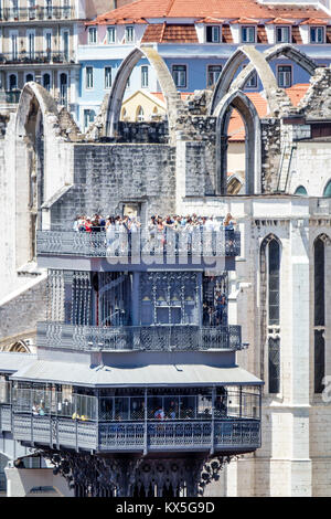 Lissabon Portugal, Baixa-Chiado, historisches Zentrum, Elevador de Santa Justa, Aufzug Santa Justa, Ruinen des Convento do Carmo, Hispanic, Einwanderer, Portugiesisch Stockfoto