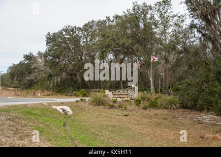 Paynes Prairie Schild auf SR 441 Florida Stockfoto