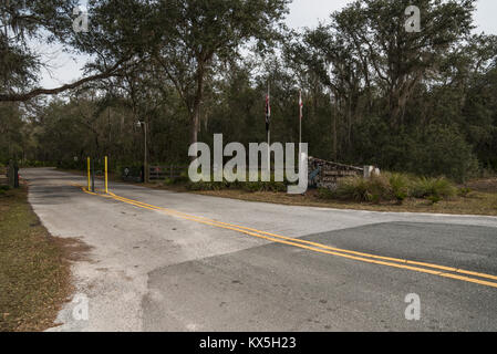 Paynes Prairie Schild auf SR 441 Florida Stockfoto