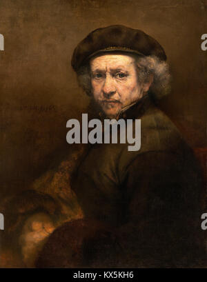 Rembrandt, Harmenszoon van Rijn Rembrandt, Selbstporträt, niederländischer Maler Stockfoto