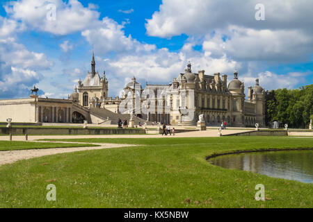 Das berühmte Schloss Chantilly. Stockfoto