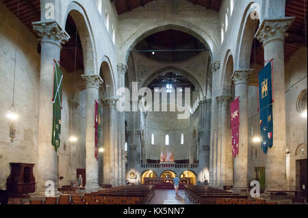 Romanische Chiesa di Santa Maria della Pieve im historischen Zentrum von Arezzo, Toskana, Italien. 5. August 2016 © wojciech Strozyk/Alamy Stock Foto*** Lo Stockfoto