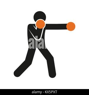 Einfache Boxing Punch Umrisse Sport Abbildung Symbol Vektor Illustration Graphic Design Stock Vektor