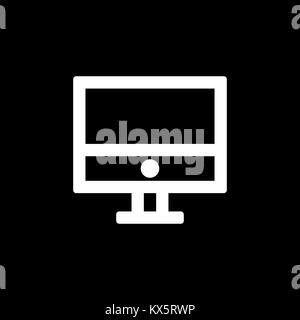 PC-Monitor Symbol für einfache Flat Style ui Design. Stock Vektor