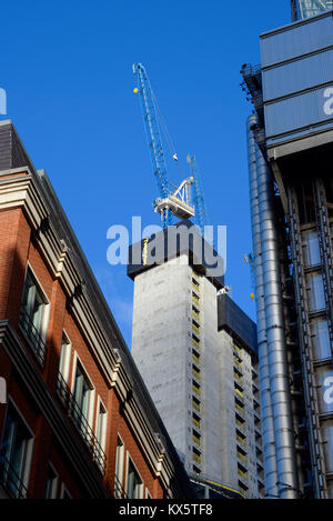 22 Bishopsgate Bau mit turmdrehkrane. London Entwicklung in der Londoner City AXA Real Estate und Lipton Rogers venture Stockfoto