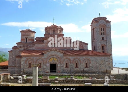 Beeindruckende St. Clement's Kirche am Plaosnik archäologische Stätte von Ohrid, Mazedonien Stockfoto